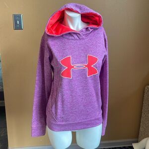 Under Armour UA Storm Cold Gear Hoodie Size XS Purple Violet Heather Neon Pink